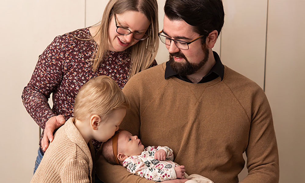 Nevin with his young family